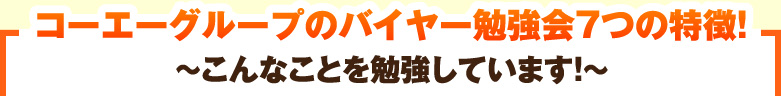 コーエーグループのバイヤー勉強会７つの特徴！